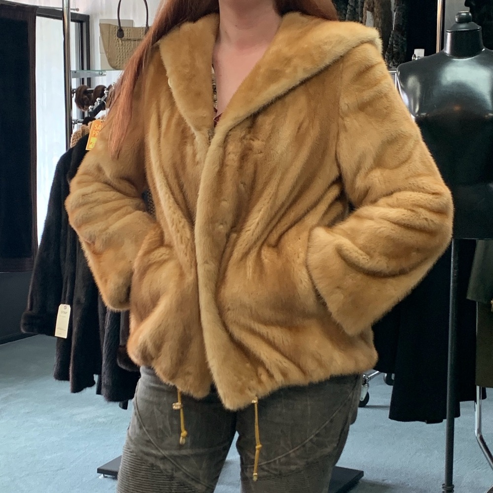 Genuine Mink Fur Hooded Jacket